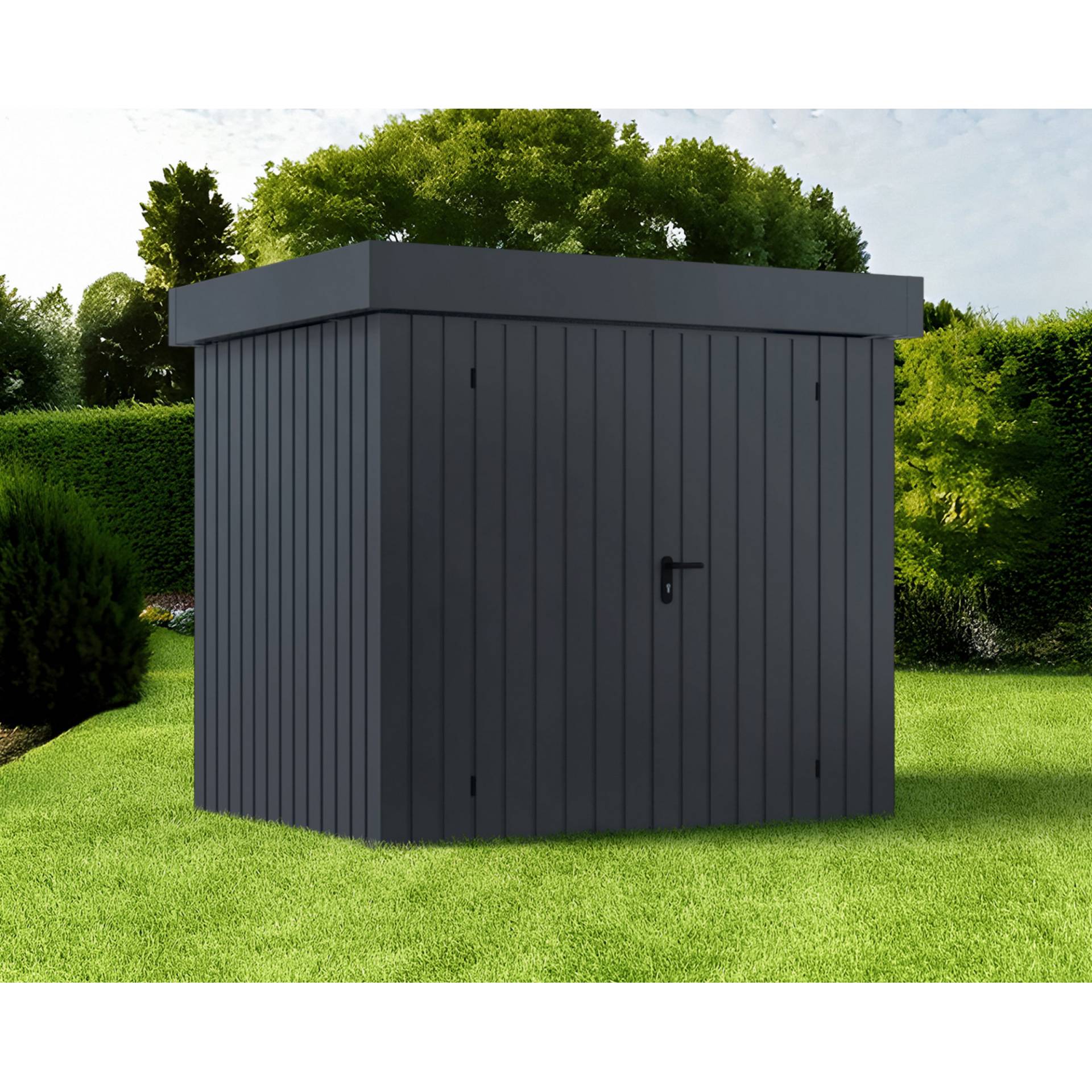 EcoStar Gerätehaus 'Euroline EFD4 Trend-Sk' anthrazitgrau 229 x 181 x 203 cm, Doppeltür EcoStar Gerätehaus 'Euroline EFD4 Trend-Sk' anthrazitgrau 229 x 181 x 203 cm, Doppeltür von EcoStar