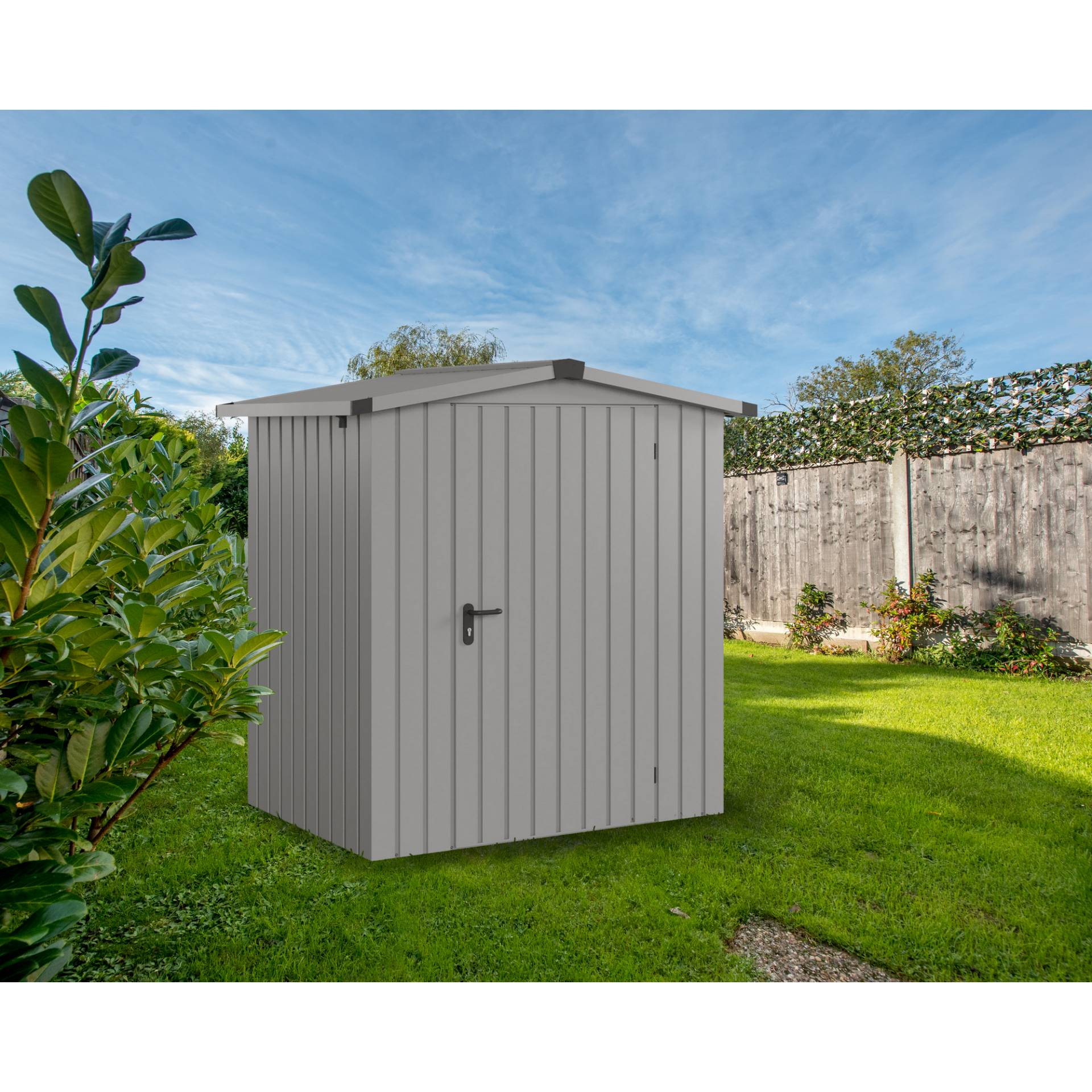 EcoStar Gerätehaus 'Euroline ESD1 Trend-Sk' graualuminium 189 x 133 x 199 cm, Einzeltür EcoStar Gerätehaus 'Euroline ESD1 Trend-Sk' graualuminium 189 x 133 x 199 cm, Einzeltür von EcoStar