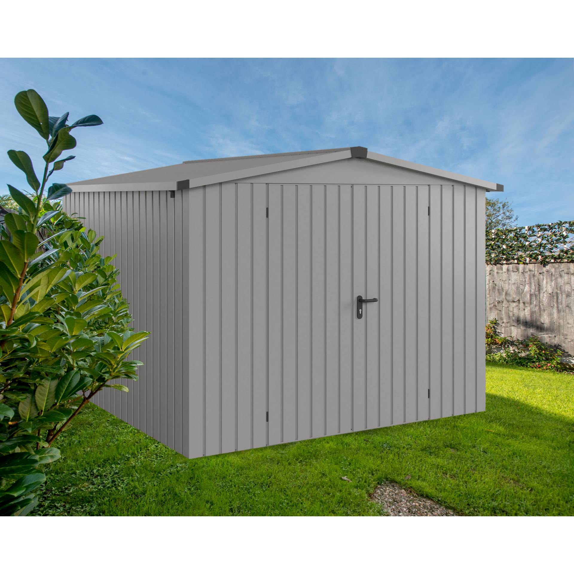 EcoStar Gerätehaus 'Euroline ESD10 Trend-Sk' graualuminium 285 x 277 x 207 cm, Doppeltür EcoStar Gerätehaus 'Euroline ESD10 Trend-Sk' graualuminium 285 x 277 x 207 cm, Doppeltür von EcoStar