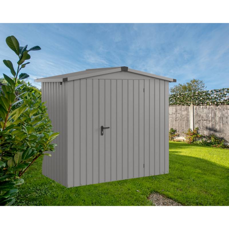 EcoStar Gerätehaus 'Euroline ESD3 Trend-Sk' graualuminium 237 x 133 x 203 cm, Einzeltür von EcoStar