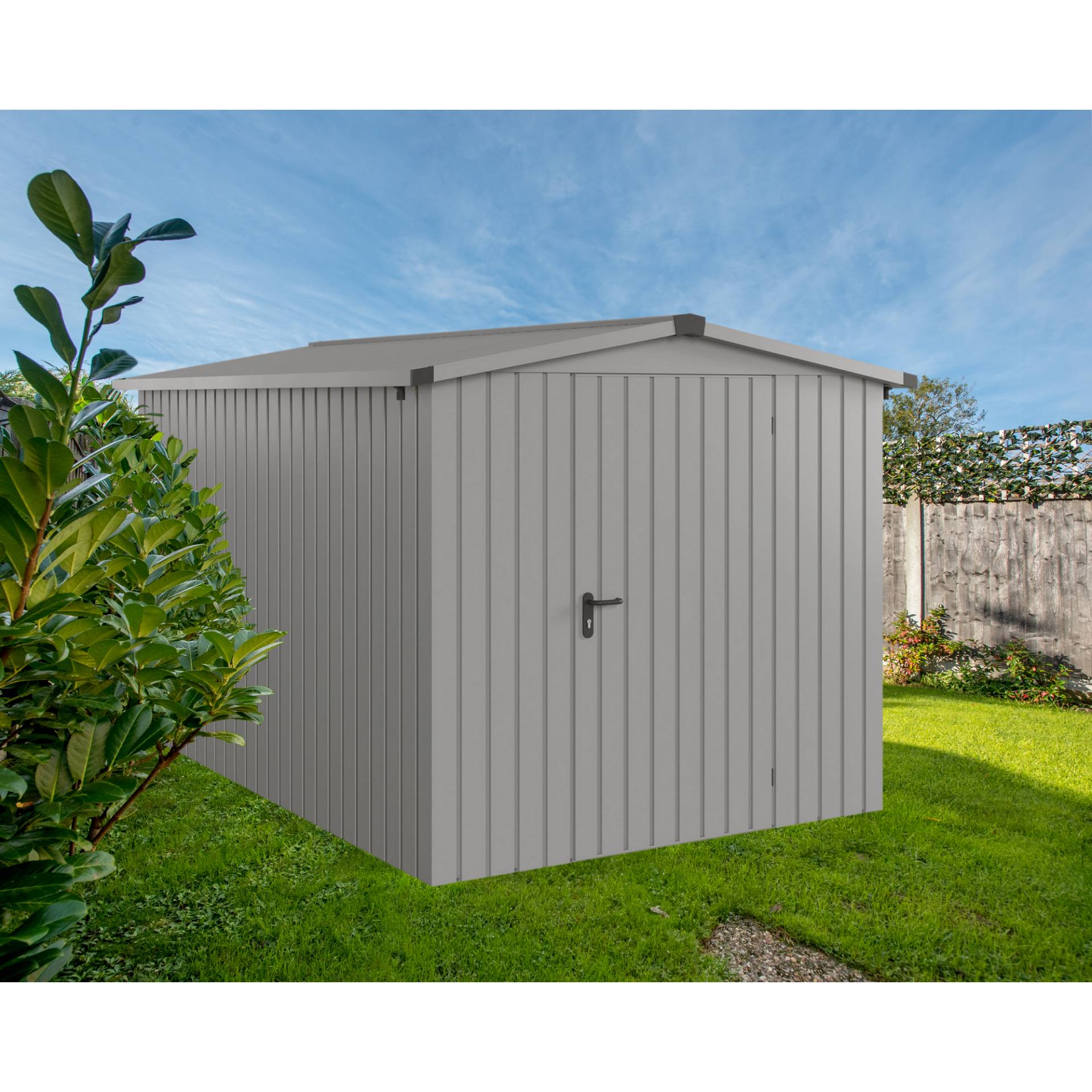 EcoStar Gerätehaus 'Euroline ESD7 Trend-Sk' graualuminium 237 x 325 x 203 cm, Einzeltür EcoStar Gerätehaus 'Euroline ESD7 Trend-Sk' graualuminium 237 x 325 x 203 cm, Einzeltür von EcoStar