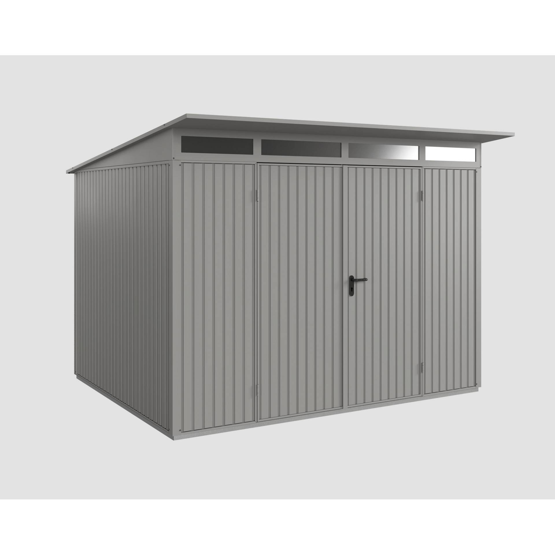 EcoStar Gerätehaus 'Trend-P Typ 3' graualuminium 302,8 x 238 cm, mit Doppeltür EcoStar Gerätehaus 'Trend-P Typ 3' graualuminium 302,8 x 238 cm, mit Doppeltür von EcoStar