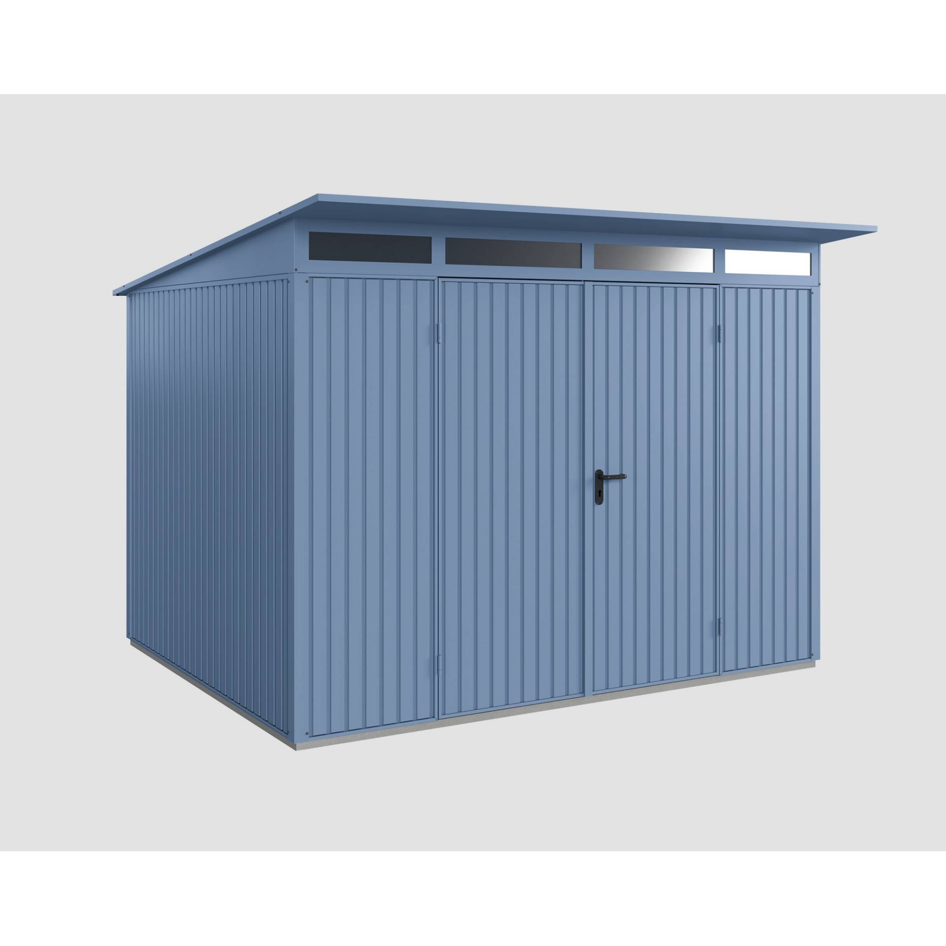 EcoStar Gerätehaus 'Trend-P Typ 3' taubenblau 302,8 x 238 cm, mit Doppeltür EcoStar Gerätehaus 'Trend-P Typ 3' taubenblau 302,8 x 238 cm, mit Doppeltür von EcoStar