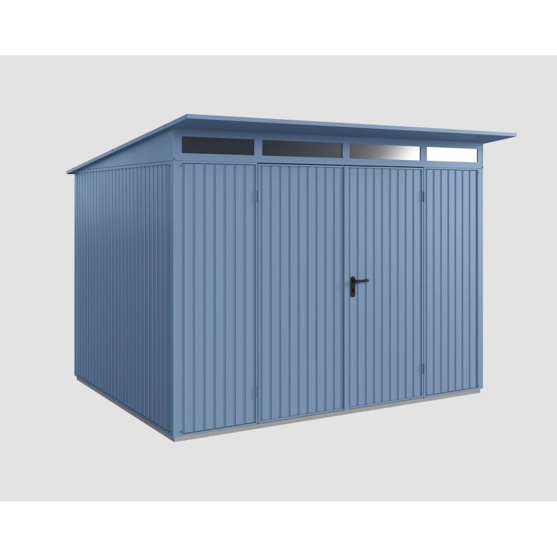 EcoStar Gerätehaus 'Trend-P Typ 3' taubenblau 302,8 x 238 cm, mit Doppeltür von EcoStar