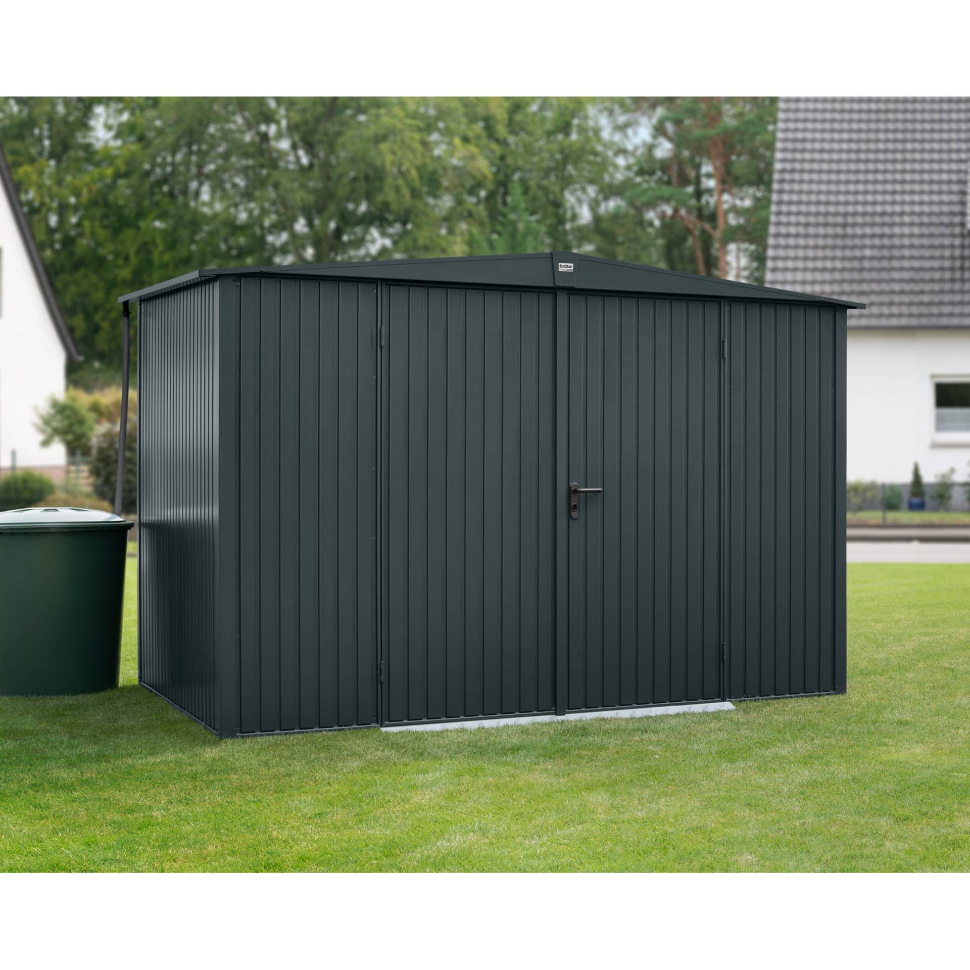 EcoStar Gerätehaus 'Trend-S Typ 3' anthrazitgrau 302,8 x 238 cm, mit Doppeltür EcoStar Gerätehaus 'Trend-S Typ 3' anthrazitgrau 302,8 x 238 cm, mit Doppeltür von EcoStar