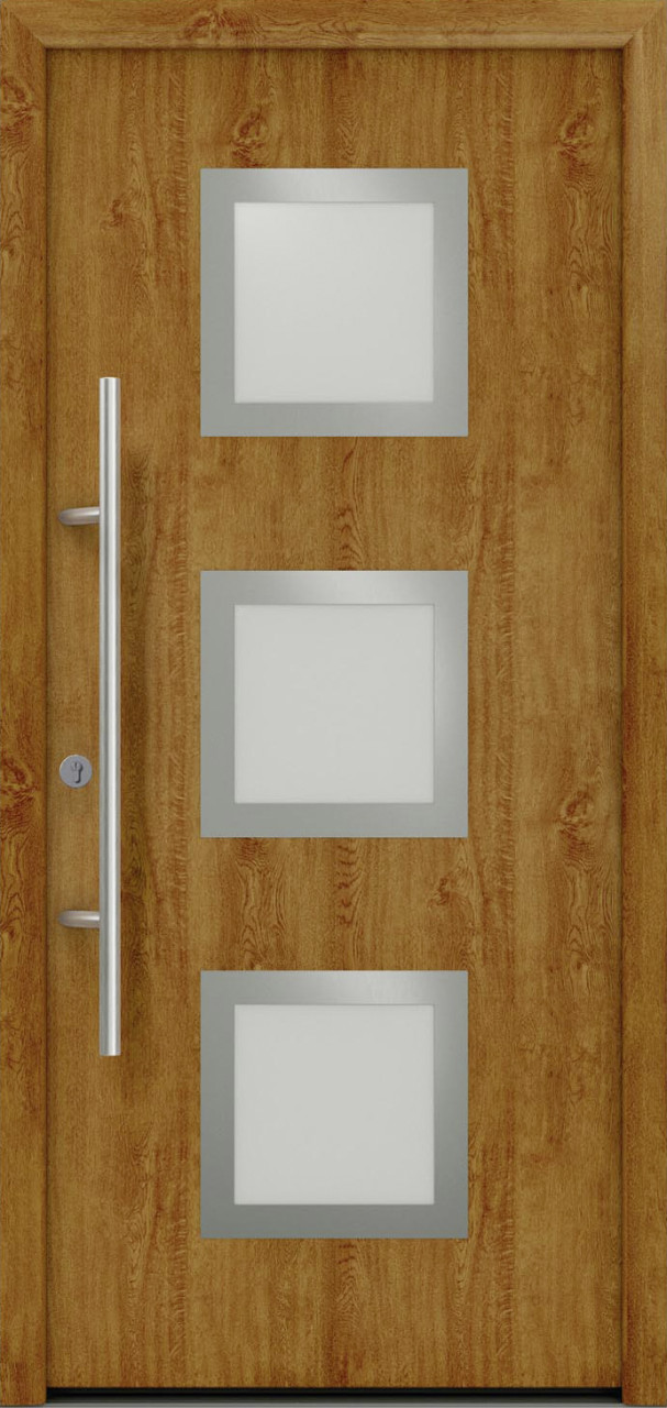 EcoStar Haustür ISOPRO Secur IPS 810S RC2 golden oak 110 x 210 cm von EcoStar