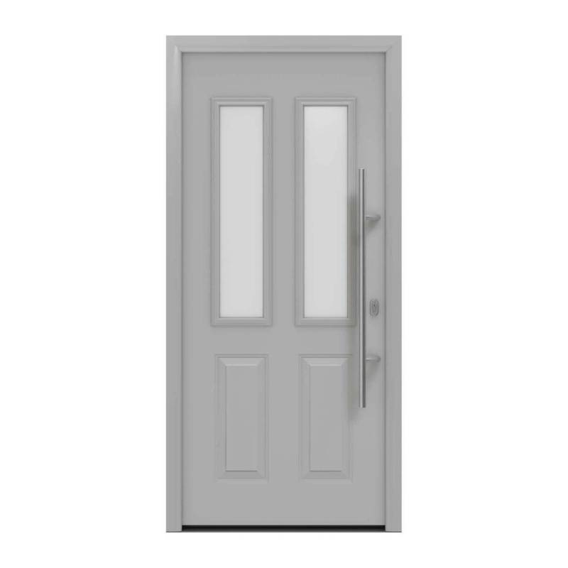EcoStar Haustür Isopro IP 410S Weißaluminium 110 cm x 210 cm DIN R von EcoStar