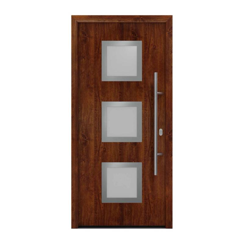 EcoStar Haustür Isopro IP 810S Dark Oak 110 cm x 210 cm DIN R von EcoStar