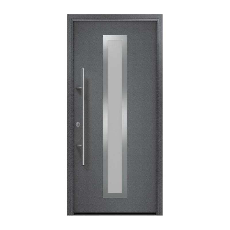 EcoStar Haustür Isopro Secur IPS 700S Anthrazitmetallic 110 cm x 210 cm DIN L von EcoStar