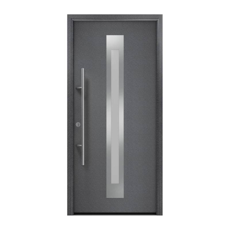 EcoStar Haustür Isopro Secur IPS 770S Anthrazitmetallic 110 cm x 210 cm DIN L von EcoStar