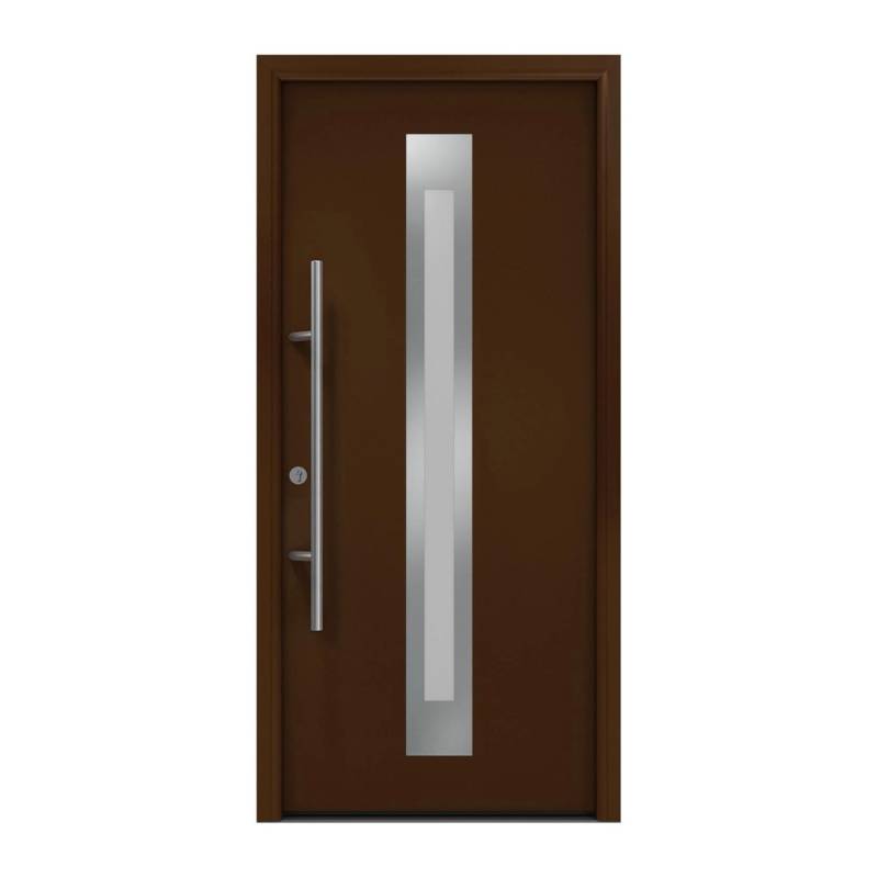 EcoStar Haustür Isopro Secur IPS 770S Terrabraun 110 cm x 210 cm DIN L von EcoStar