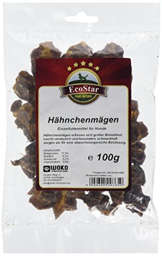 EcoStar Hunde Snack Hähnchenmägen 100g, 2er Pack (2 x 100 g) von EcoStar