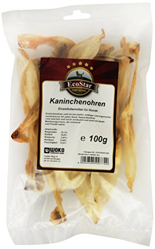 EcoStar Hunde Snack Kaninchenohren 100g, 2er Pack (2 x 100 g) von EcoStar