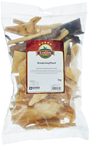 EcoStar Hunde Snack Rinderkopfhaut 1kg, 1er Pack (1 x 1 kg) von EcoStar