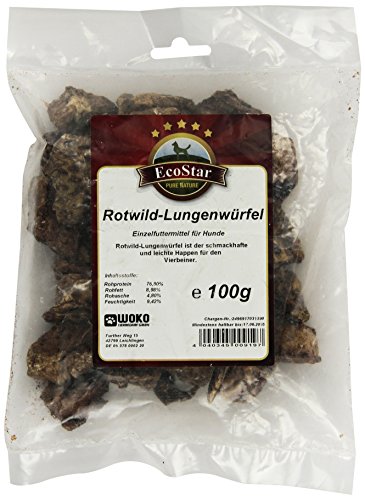 EcoStar Hunde Snack Rotwild-Lungenwürfel 100g, 2er Pack (2 x 100 g) von EcoStar