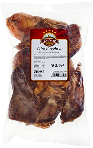 EcoStar Hunde Snack Schweineohren 10er, 1er Pack (1 x 10 g) von EcoStar