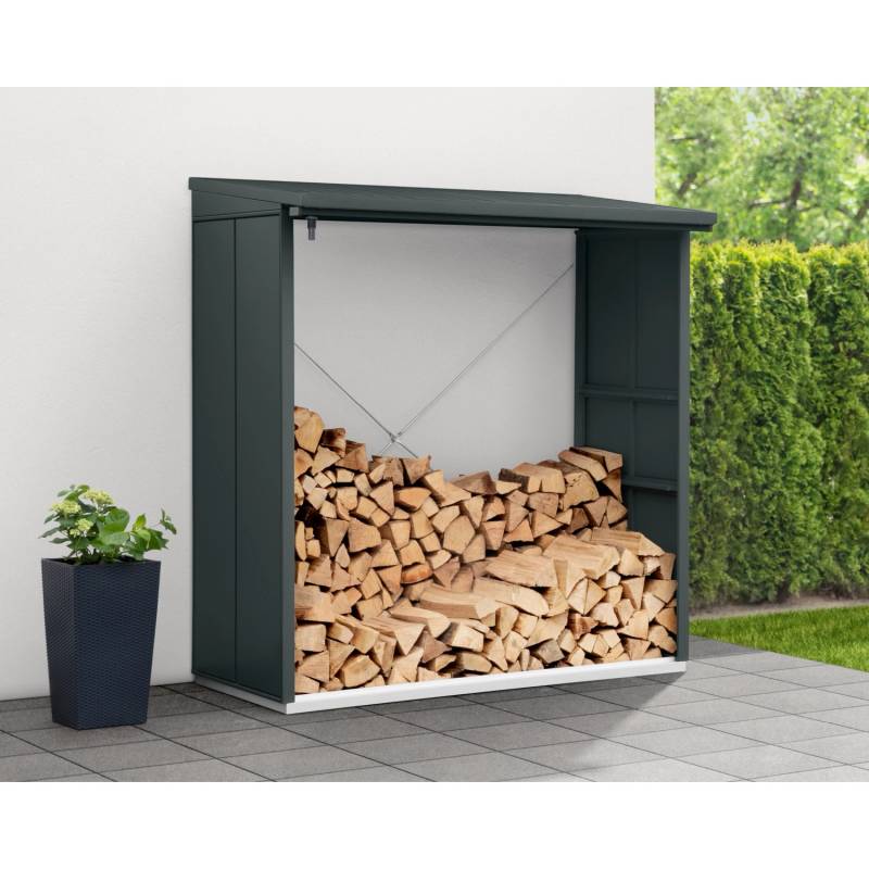 EcoStar Kaminholzregal Elegant-V Typ 2 aus Metall RAL7016 Anthrazitgrau von EcoStar