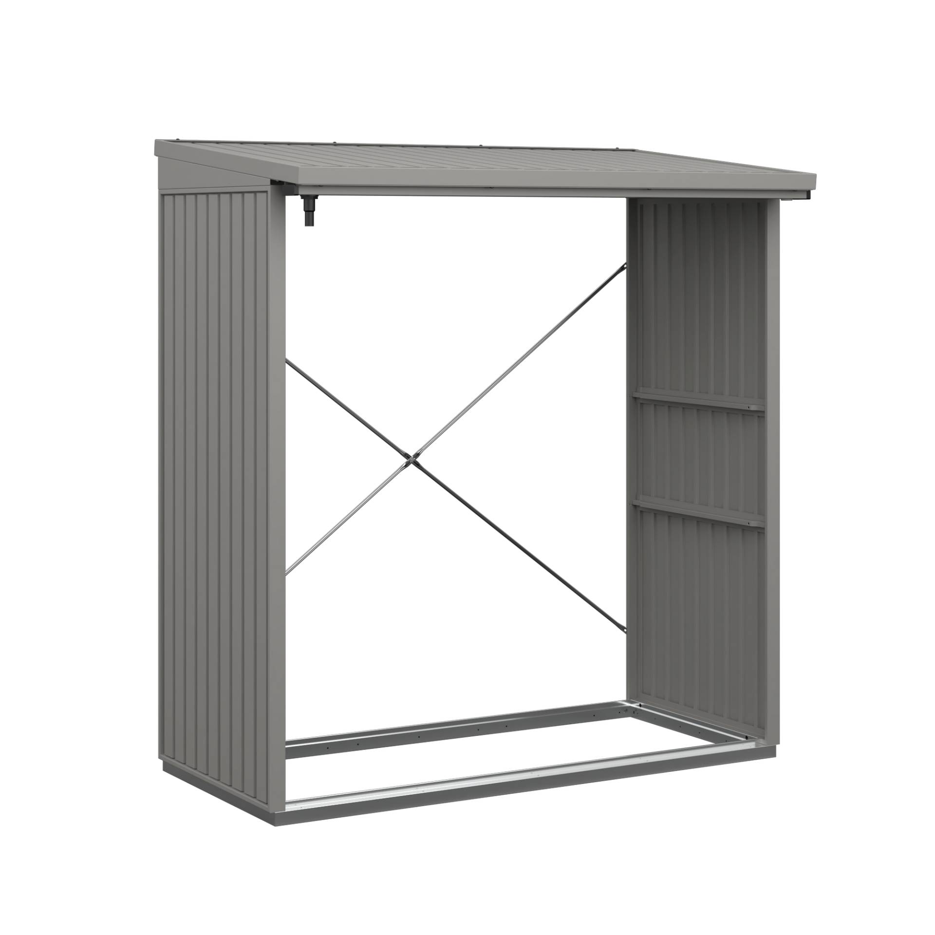 EcoStar Kaminholzregal 'Trend Typ 2' graualuminium 102,5 x 181,4 x 198 cm von EcoStar