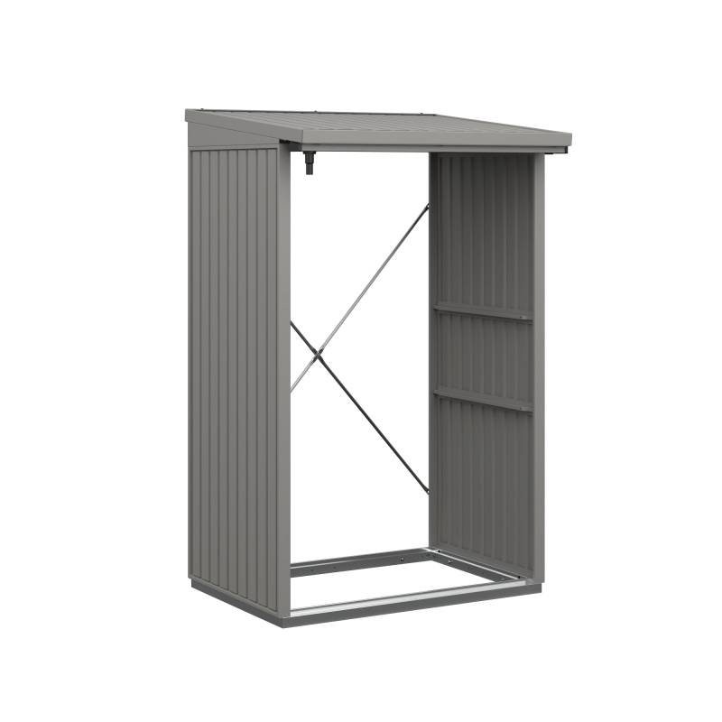 EcoStar Kaminholzregal 'TrendTyp 1' graualuminium 102,5 x 122,7 x 198 cm von EcoStar