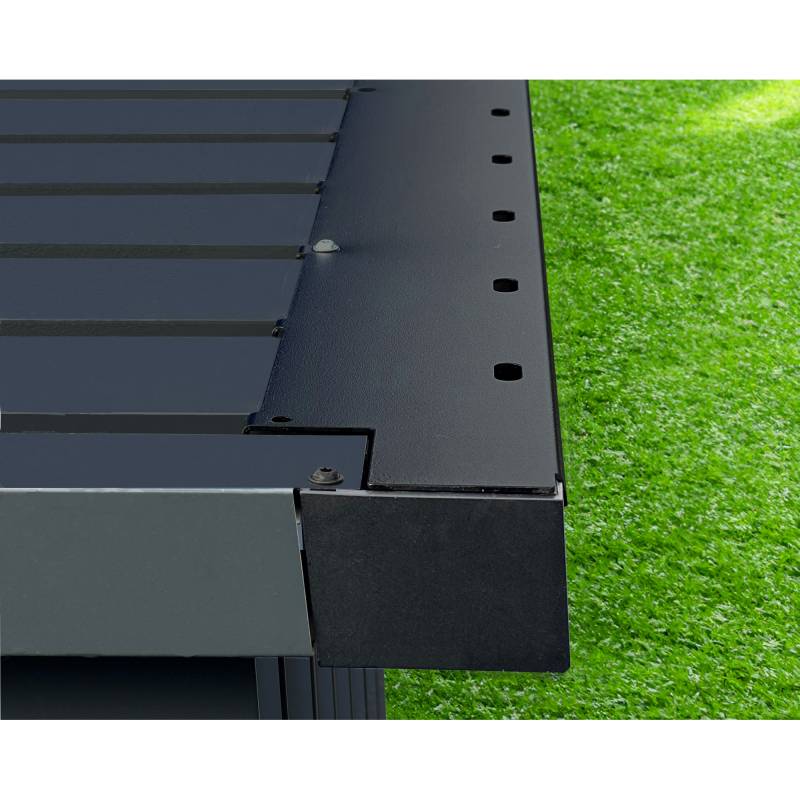 EcoStar Laubabdeckung 'Euroline 9005 SD5/9/12' schwarz, für Gerätehaus mit Satteldach von EcoStar