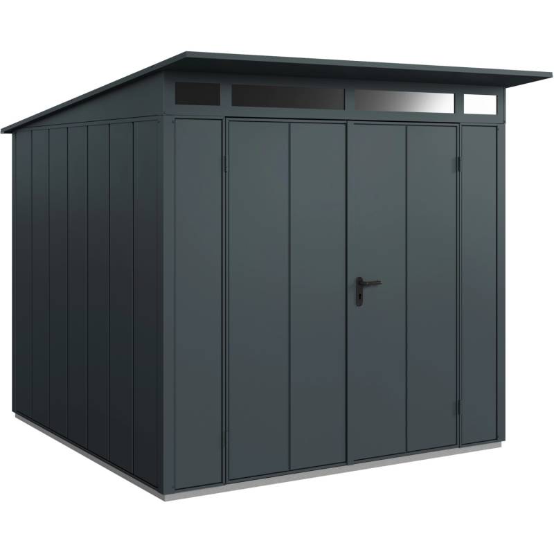 Ecostar Gerätehaus Elegant mit Pultdach Typ 2 RAL7016 Anthrazitgrau Doppeltür von EcoStar