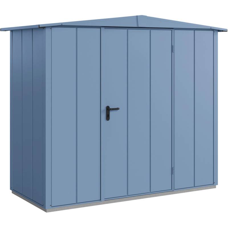 Ecostar Gerätehaus Elegant mit Satteldach Typ 1 RAL5014 Taubenblau Einzeltür von EcoStar