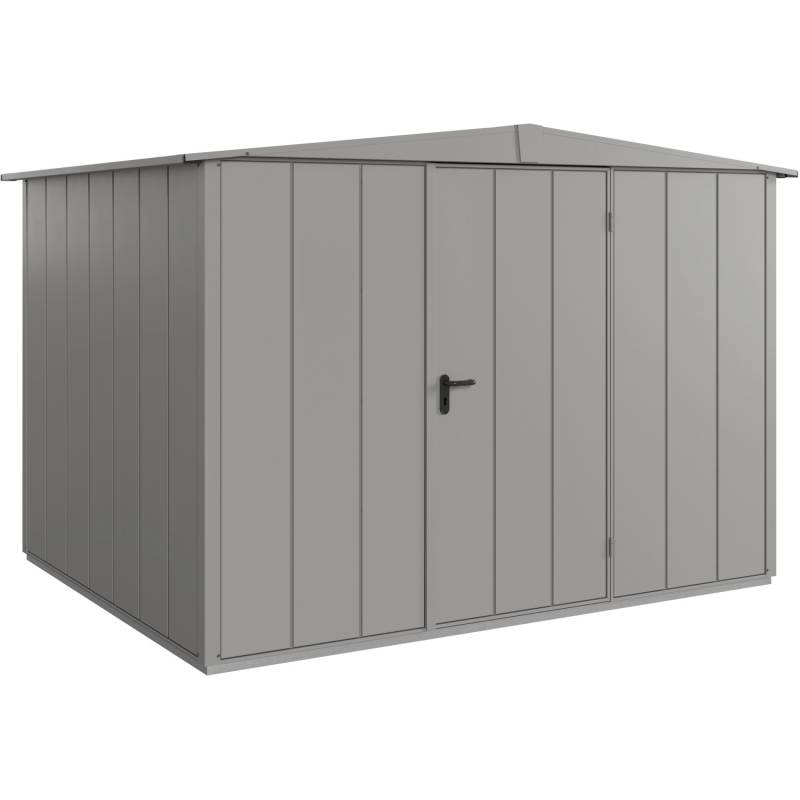 Ecostar Gerätehaus Elegant mit Satteldach Typ 3 RAL9007 Graualuminium Einzeltür von EcoStar