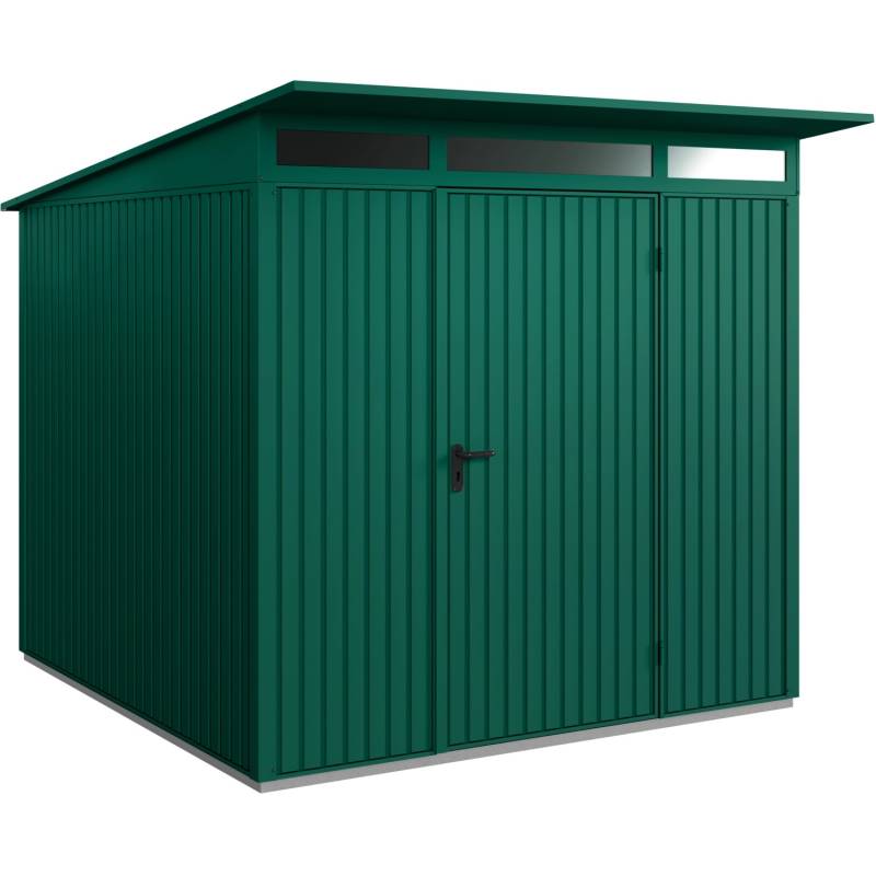 Ecostar Gerätehaus Trend mit Pultdach Typ 2 RAL6005 Moosgrün Einzeltür von EcoStar