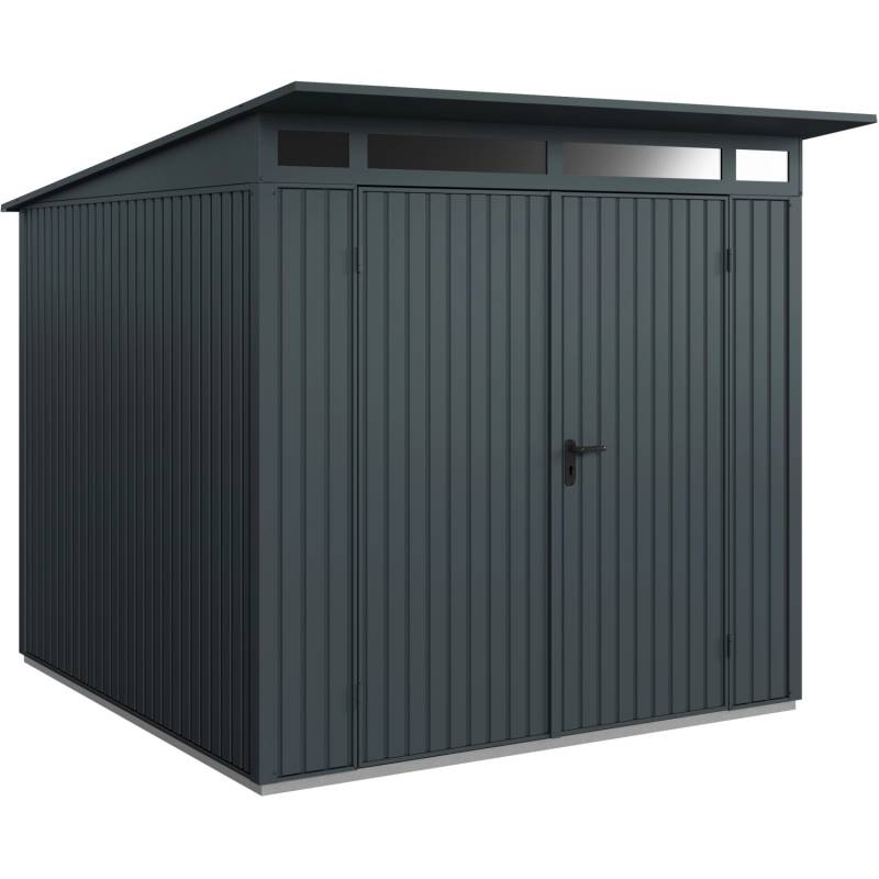 Ecostar Gerätehaus Trend mit Pultdach Typ 2 RAL7016 Anthrazitgrau Doppeltür von EcoStar