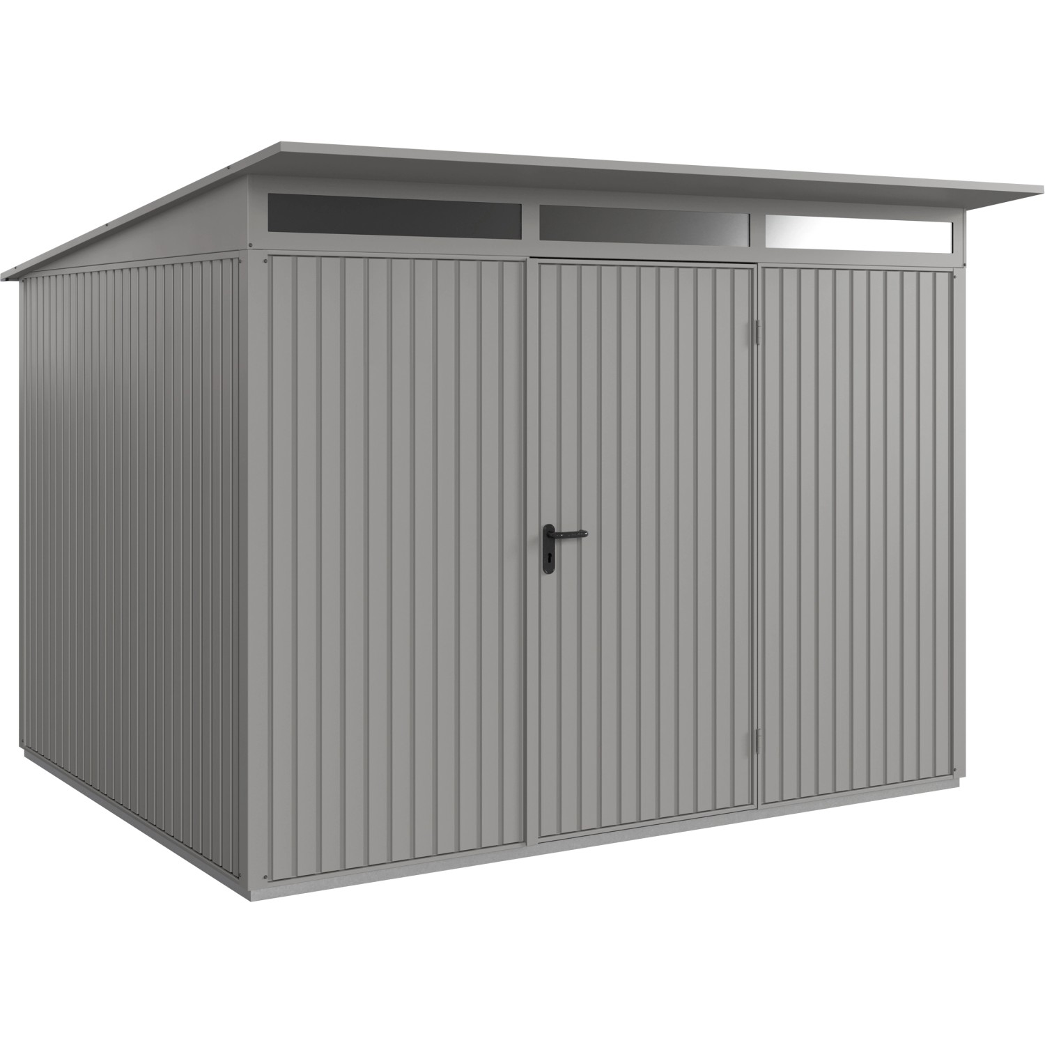 Ecostar Gerätehaus Trend mit Pultdach Typ 3 RAL9007 Graualuminium Einzeltür von EcoStar