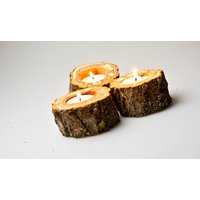3 Kerzenhalter Aus Holz - Kerzenhalter-Woodland Home Decor-Woodland Rustikale Hochzeiten Geschenkidee von EcoStream