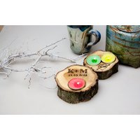 Zwei Eichen Kerzenhalter - Zweier Set Holzkerzenhalter Rustikale Hochzeitsdeko Mit Zwei Drei Lichtern Inklusive von EcoStream