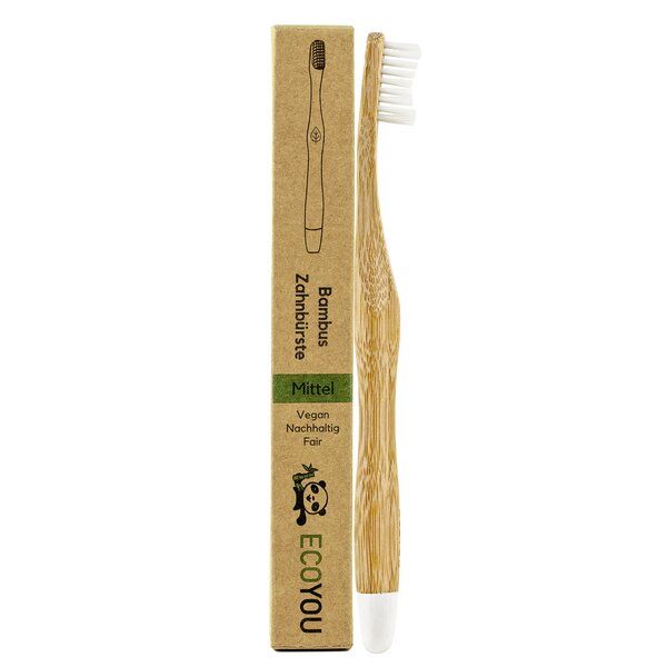 EcoYou Bambus Zahnbürsten 1er Set - Vegane Holzzahnbürste - Borsten: Mittel von EcoYou