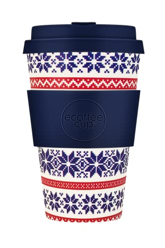 14oz 400ml Ecoffee Cup Wiederverwendbare umweltfreundliche 100% pflanzliche Kaffeetasse mit Silikondeckel und Hülle - Melaminfreie und biologisch abbaubare Reisetasse, Kerr and Napier von Ecoffee Cup