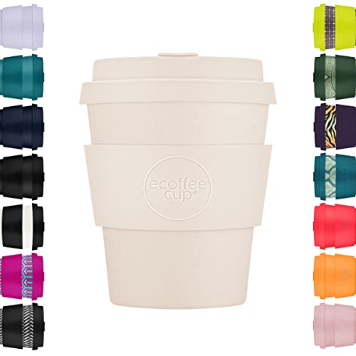 8oz 240ml Ecoffee Cup Wiederverwendbare umweltfreundliche 100% pflanzliche Kaffeetasse mit Silikondeckel und Hülle - Melaminfreie und biologisch abbaubare Reisetasse, Waicara von Ecoffee Cup