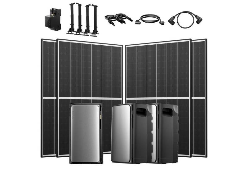 Ecoflow Balkonkraftwerk 1780W EcoFlow Stream Ultra Speicher mit AC Pro Akku und Halterung, (ECOFLOW STREAM AC Pro 1,92kWh Solarspeicher), 4x JA Solar 445Wp Paneele, 4x Flachdachhalterungen von Ecoflow