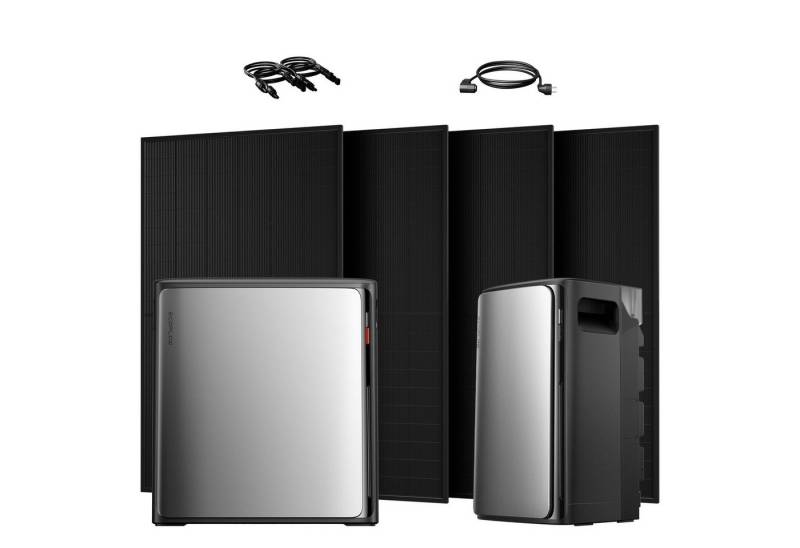 Ecoflow Balkonkraftwerk 2000W ECOFLOW STREAM Ultra X All in One Speicher mit AC Speicher, (4x JA Solar 500Wp und AC Modell Speicher im Lieferumfang enthalten), 4 MPPT Solareingang mit integriertem Mikro-Wechselrichter von Ecoflow