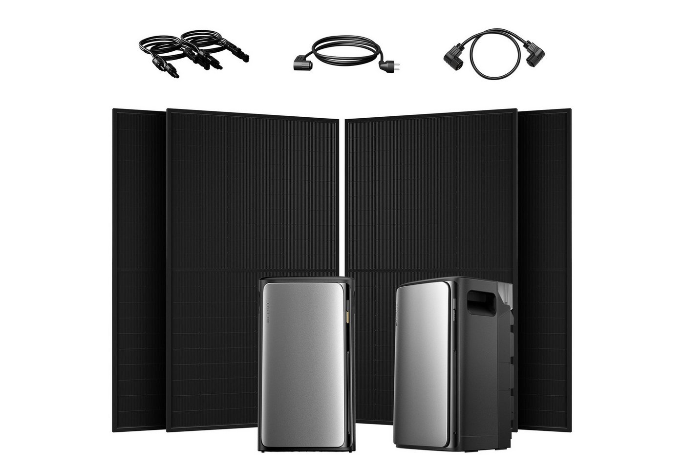 Ecoflow Balkonkraftwerk 2000W EcoFlow Stream Ultra All-in-One Speicher mit AC Pro Zusatzsakkus, (4x JaSolar Full Black Glas-Glas 500W im Lieferumfang enthalten), 2000 W Solareingang (4 MPPTs) mit integriertem Mikro-Wechselrichter von Ecoflow