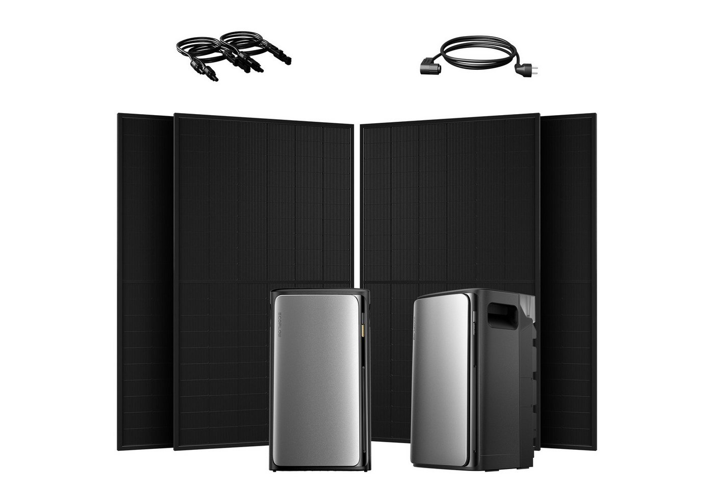 Ecoflow Balkonkraftwerk 2000W EcoFlow Stream Ultra All-in-One Speicher mit ECOFLOW STREAM AC, (4x JASolar 500Wp Full Black im Lieferumfang enthalten), 2000 W Solareingang (4 MPPTs) mit integriertem Mikro-Wechselrichter von Ecoflow