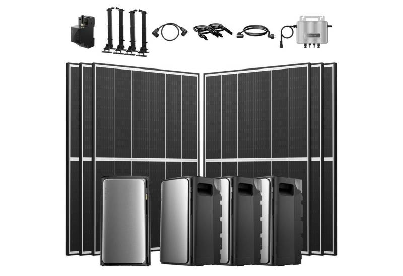 Ecoflow Balkonkraftwerk 2670W EcoFlow Stream Ultra Speicher mit AC Pro Akku und Halterung, (ECOFLOW STREAM AC Pro 1,92kWh Solarspeicher), 6x Flachdachhalterungen und EcoFlow 800W Wechselrichter von Ecoflow