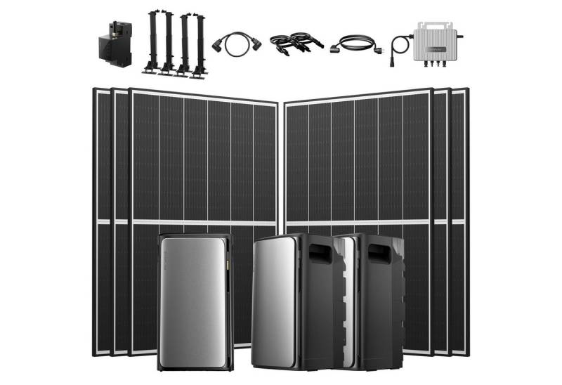 Ecoflow Balkonkraftwerk 2670W EcoFlow Stream Ultra Speicher mit AC Pro Akku und Halterung, (ECOFLOW STREAM AC Pro 1,92kWh Solarspeicher), 6x Flachdachhalterungen und EcoFlow 800W Wechselrichter von Ecoflow