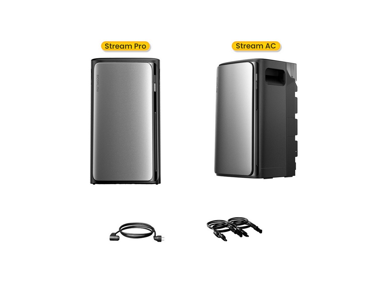 Ecoflow Balkonkraftwerk ECOFLOW STREAM Pro 1,92kWh All in One Speicher mit AC Speicher, (Einfache Installation & Plug & Play), 2300W Solareingang, 2300W Dual AC-Anschlüsse von Ecoflow