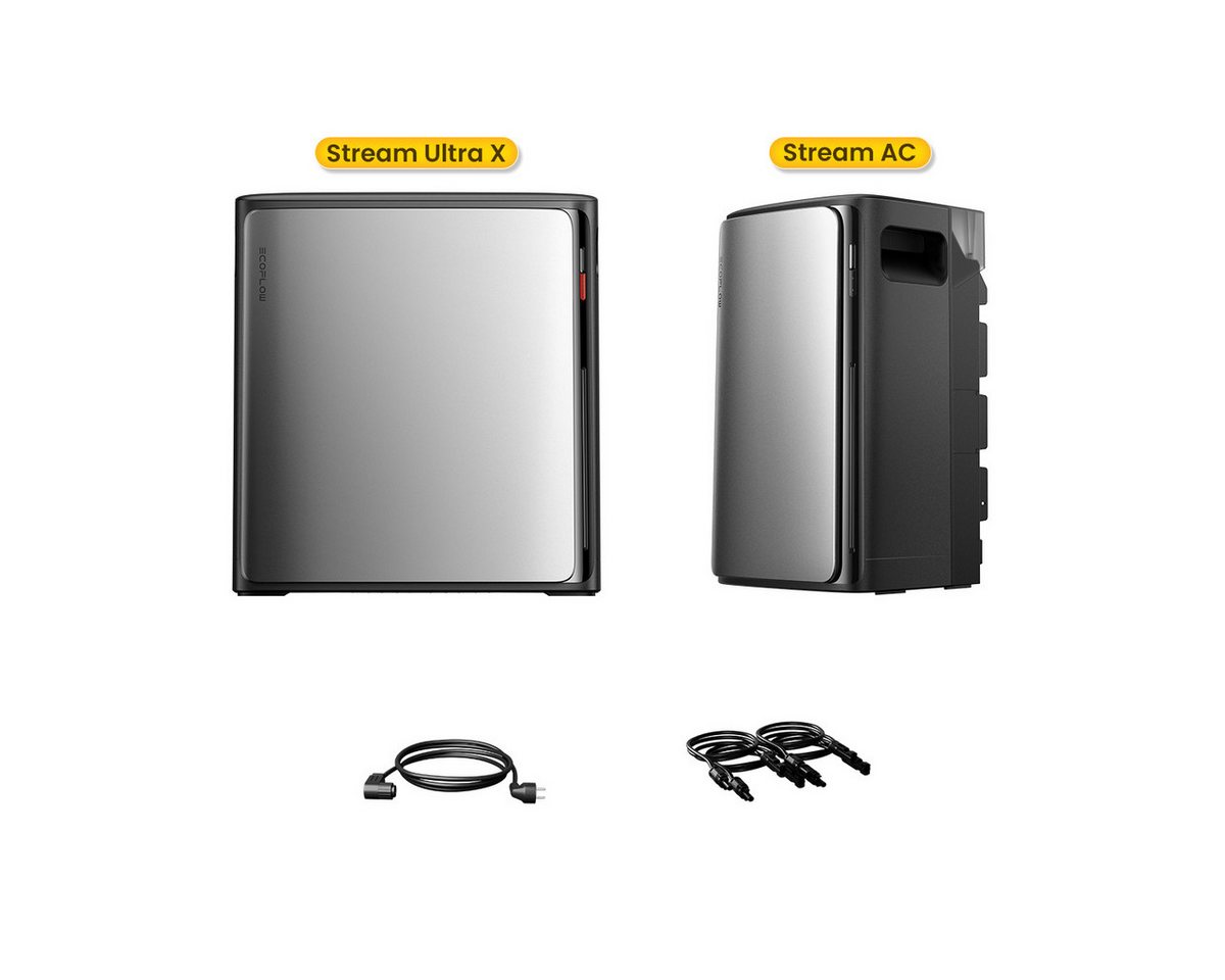 Ecoflow Balkonkraftwerk ECOFLOW STREAM Ultra X 3,84kWh All in One Speicher mit STREAM AC, (STREAM AC 1,92kWh Erweiterungsbatterie im Lieferumfang enthalten), 4 MPPT Solareingang mit integriertem Mikro-Wechselrichter von Ecoflow