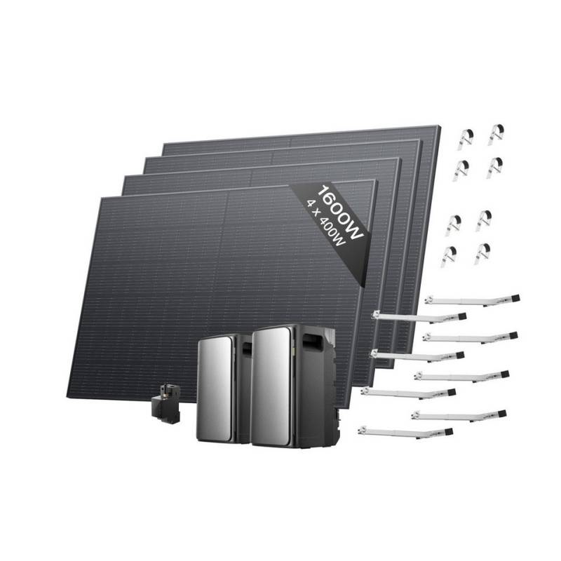 Ecoflow Balkonkraftwerk ECOFLOW STREAM Ultra und AC Pro 3,84kWh, Balkonkraftwerk mit Speicher, (3600W Solareingang, 2300W Dual AC-Anschlüsse, erweiterbarer Kapazität bis zu 21kWh), 6000 Ladezyklen, Smart AI, Plug&Play von Ecoflow