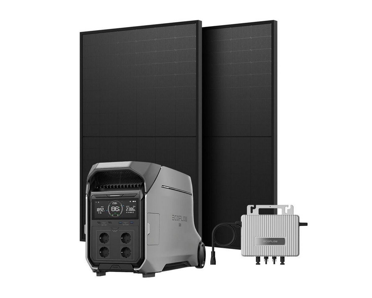 Ecoflow Balkonkraftwerk EcoFlow Delta Pro 3 Powerstation, 900W Module mit 800W Wechselrichter, (2x JASolar 450Wp und Wechselrichter im Lieferumfang enthalten), Tragbare Powerstation, Mehrere Lademethoden von Ecoflow