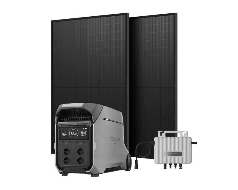 Ecoflow Balkonkraftwerk EcoFlow Delta Pro 3 Powerstation, 900W Module mit 800W Wechselrichter, (2x JASolar 450Wp und Wechselrichter im Lieferumfang enthalten), Tragbare Powerstation, Mehrere Lademethoden von Ecoflow