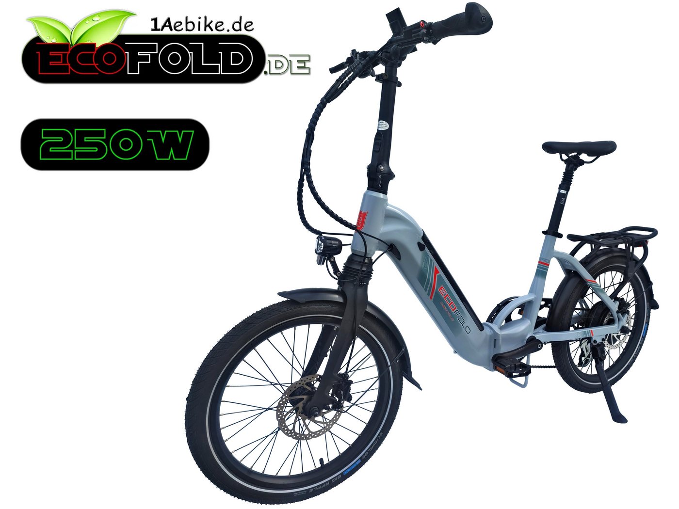 Ecofold E-Bike 20 Zoll ECOFOLD BFH400N E-Bike Bafang Heckmotor 250W weiss, 7 Gang Shimano Shimano 7-Gang Trigger Kettenschaltung Schaltwerk, Kettenschaltung, Heckmotor, 504,00 Wh Akku von Ecofold