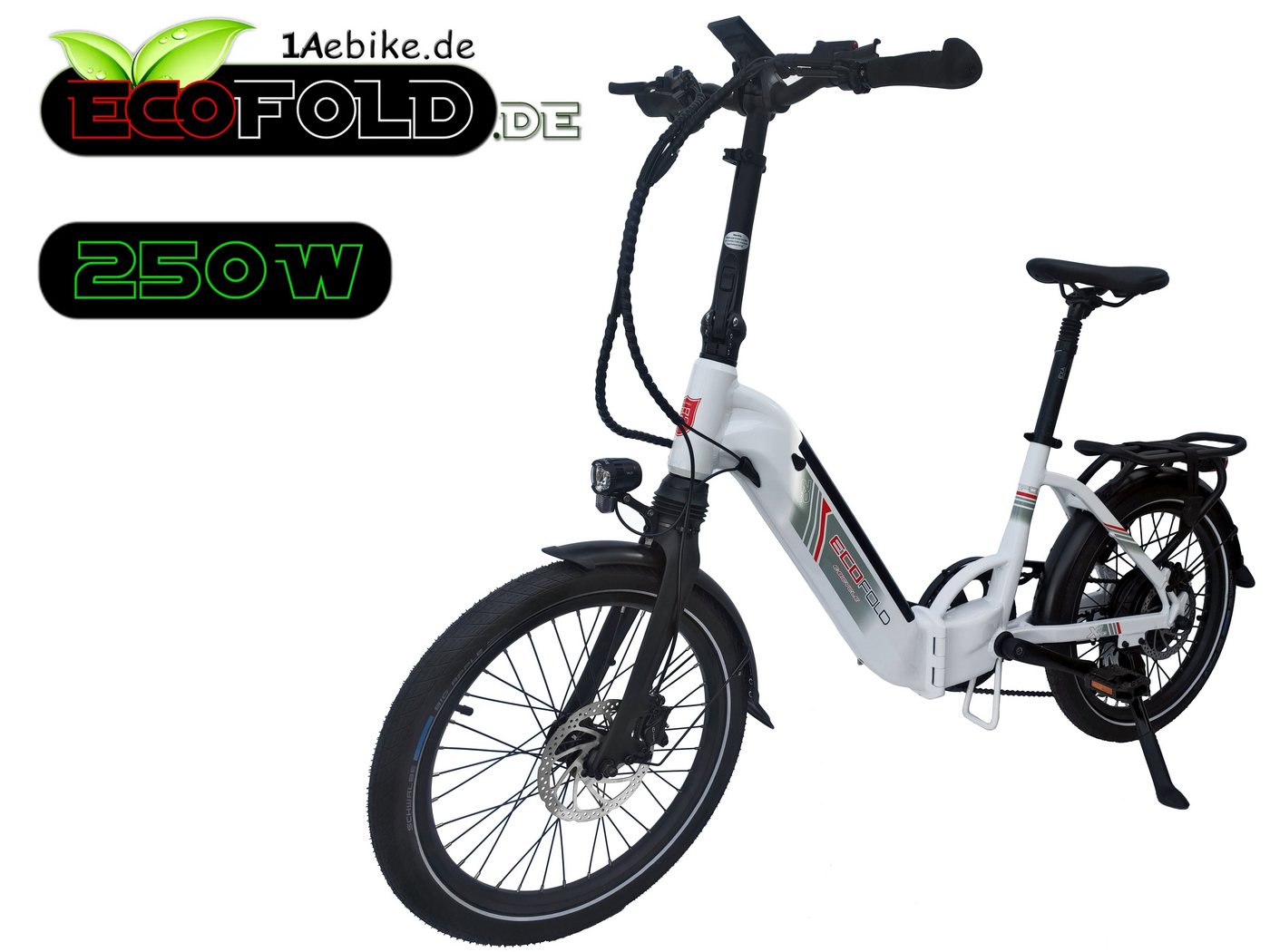 Ecofold E-Bike 20 Zoll ECOFOLD BFH400N E-Bike Bafang Heckmotor 250W weiss, 7 Gang Shimano Shimano 7-Gang Trigger Kettenschaltung Schaltwerk, Kettenschaltung, Heckmotor, 504,00 Wh Akku von Ecofold