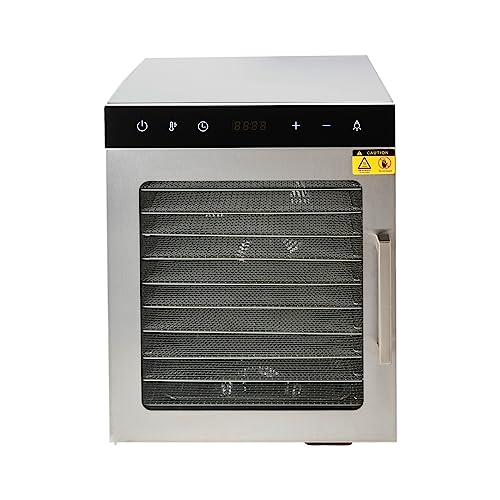 Dehydrierungsmaschine Dörrautomat Dörrgerät 800W 10-Ebenen Trockner Maschine Edelstahl Dehydrator mit 86-194°F Temperaturregelung mit 24-Stunden-Digital-Timer für Obst Fleisch FrüchteTrockner Gemüse K von Ecoggeder