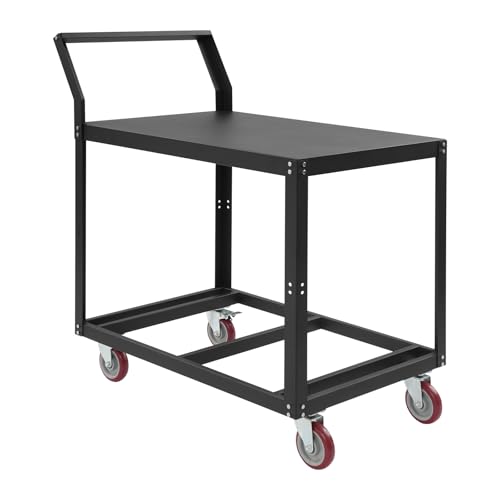 Arbeitstisch Küchentisch Servierwagen Werkbank Arbeitsplatte Stahlarbeitsplatte Schwerlastiges Rollgestell Kommerzieller Lebensmittelzubereitung mit 4 Rädern für Küche 120 * 40 * 190 cm von Ecoggeder